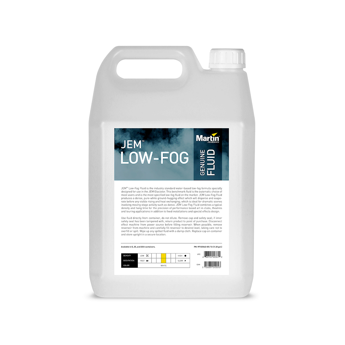 Жидкость для генераторов тяжелого дыма MARTIN JEM Low-Fog 5 л