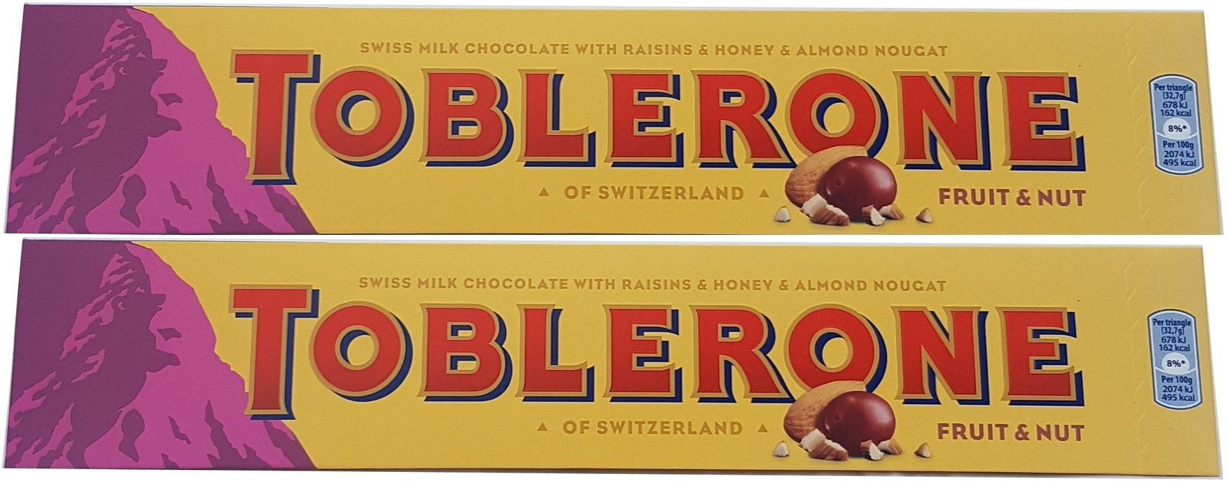 Молочный шоколад Toblerone Fruit and Nut / Тоблерон Фрут энд Нат 100 г ...