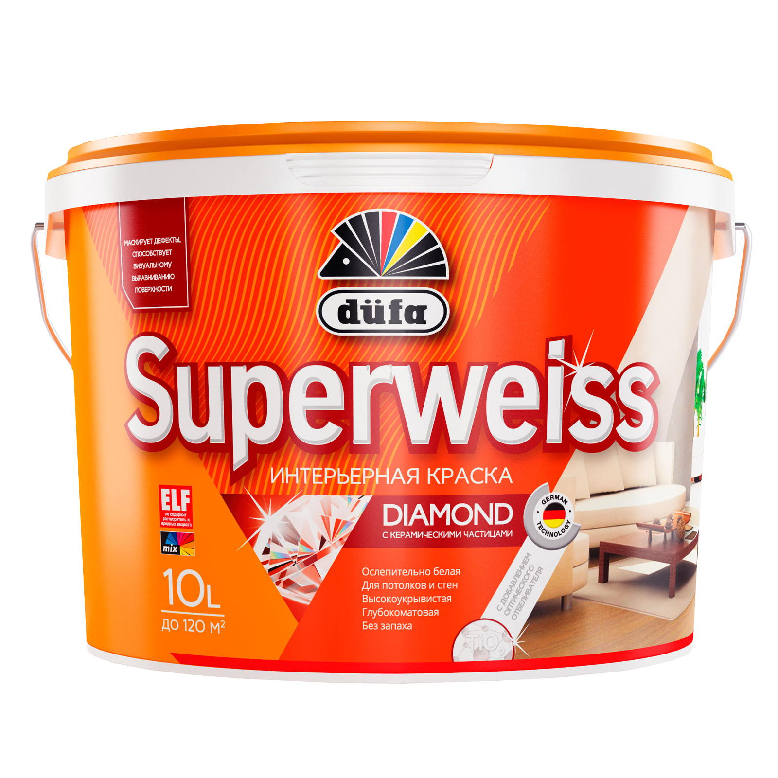 Краска DUFA SUPERWEISS PLUS, 9 л.