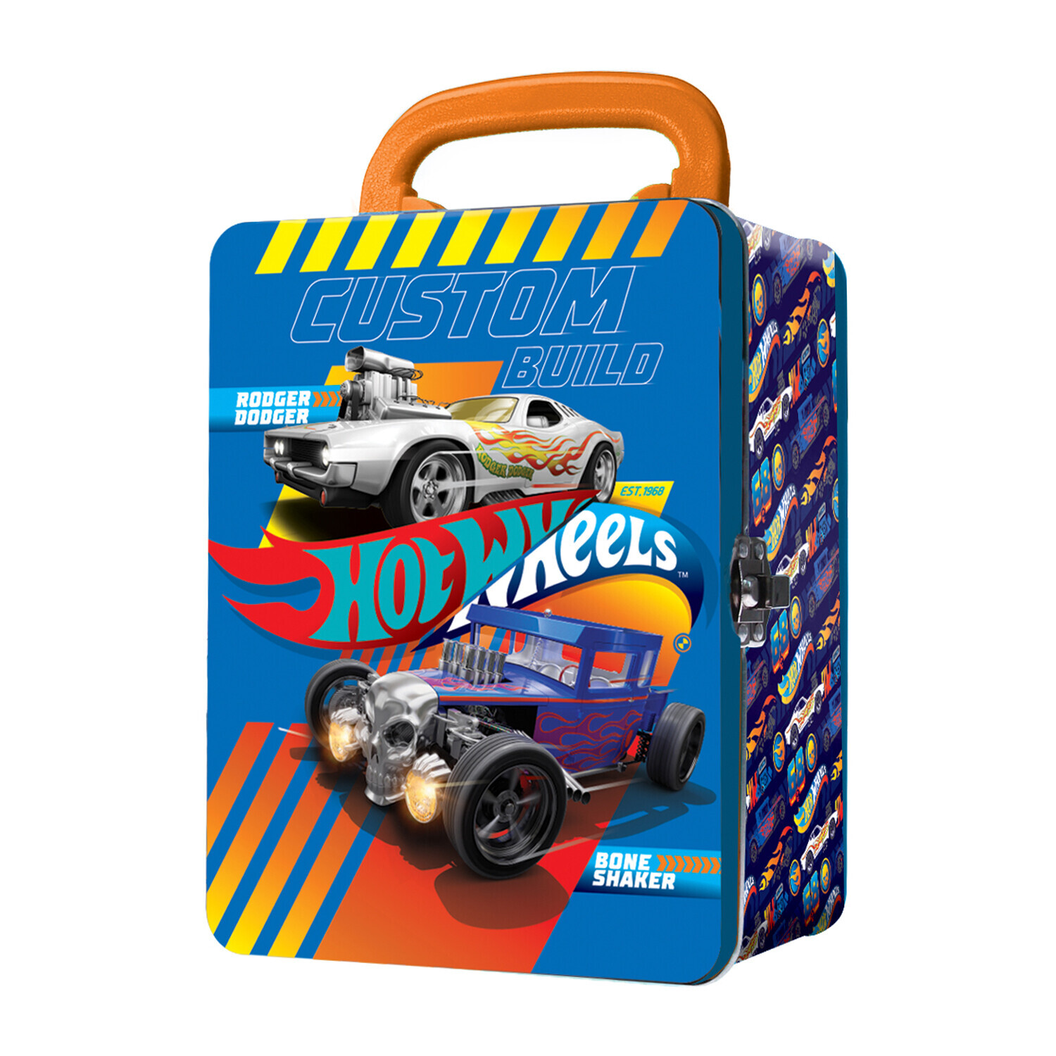 HOT WHEELS. Портативный кейс для хранения 18 машинок HotWheels. Гараж Хот  Вилс, цвет: сине-оранжевый