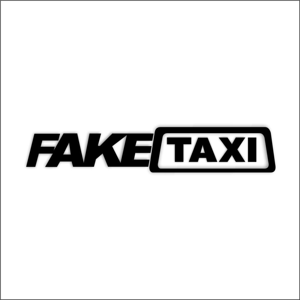 Наклейка на авто Фейк Такси Fake Taxi из виниловой пленки, цвет Черный,  размер 40х7