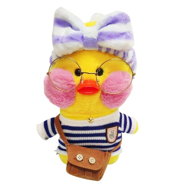 Утка мягкая игрушка / Плюшевая уточка lalafanfan duck / Утенок в очках ...