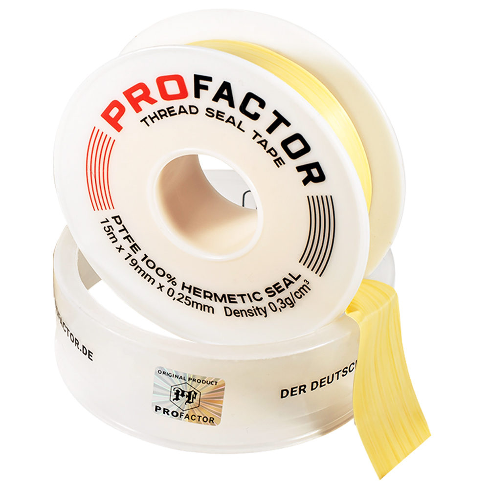 ФУМ лента PROFACTOR PF Professional желтая Ф85 мм 19мм х 0,25мм х 15м PF FE 531