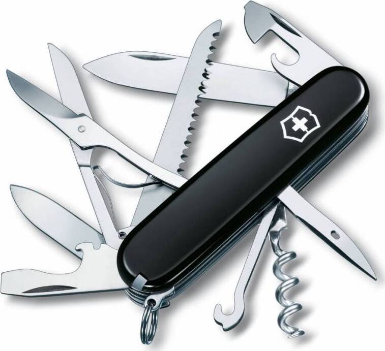 Нож складной перочинный швейцарский Victorinox Huntsman (1.3713.3) 91мм 15функц. черный карт.коробка