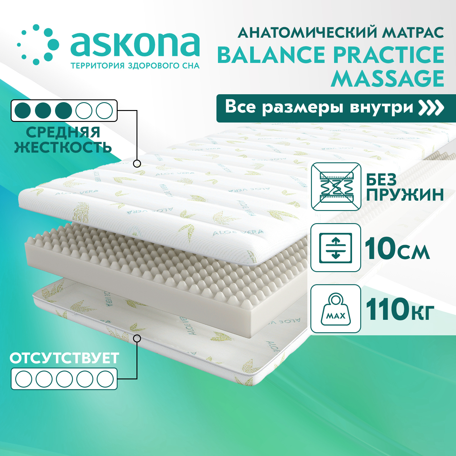 матрас askona homesleep massage