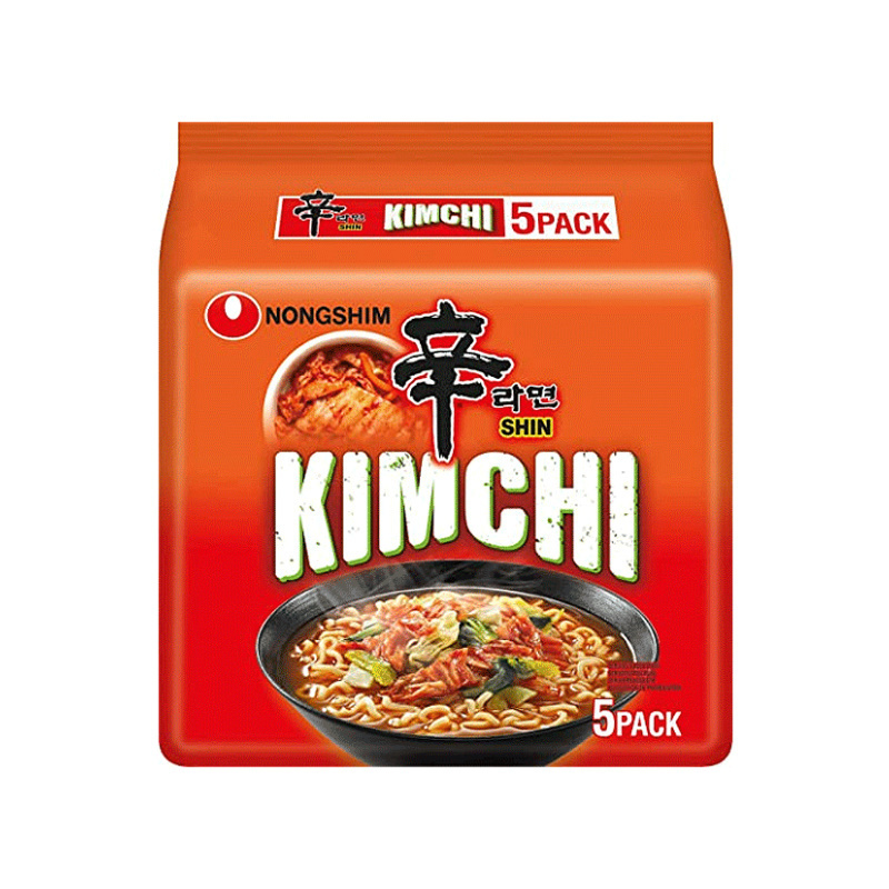 Лапша быстрого приготовления Nongshim (Нонгшим) KIMCHI, упаковка 5 штук, Корея