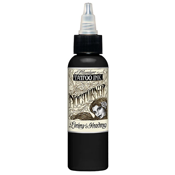 Nocturnal Lining & Shading Black Tattoo Ink черная краска пигмент для татуировки - 1 oz / 30 мл