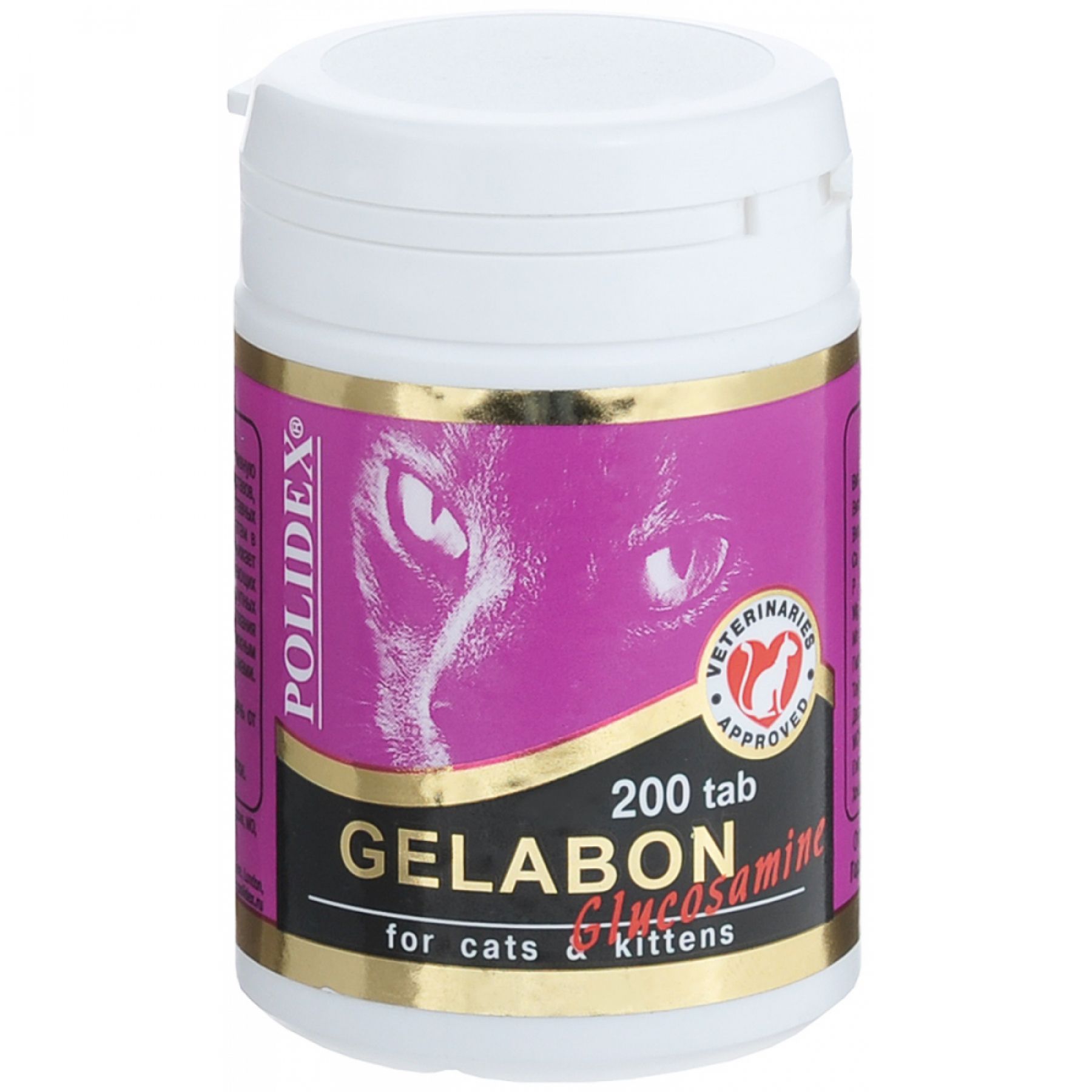 Polidex Gelabon Glucosamine Витамины для кошек и котят для суставов, 200 таб.