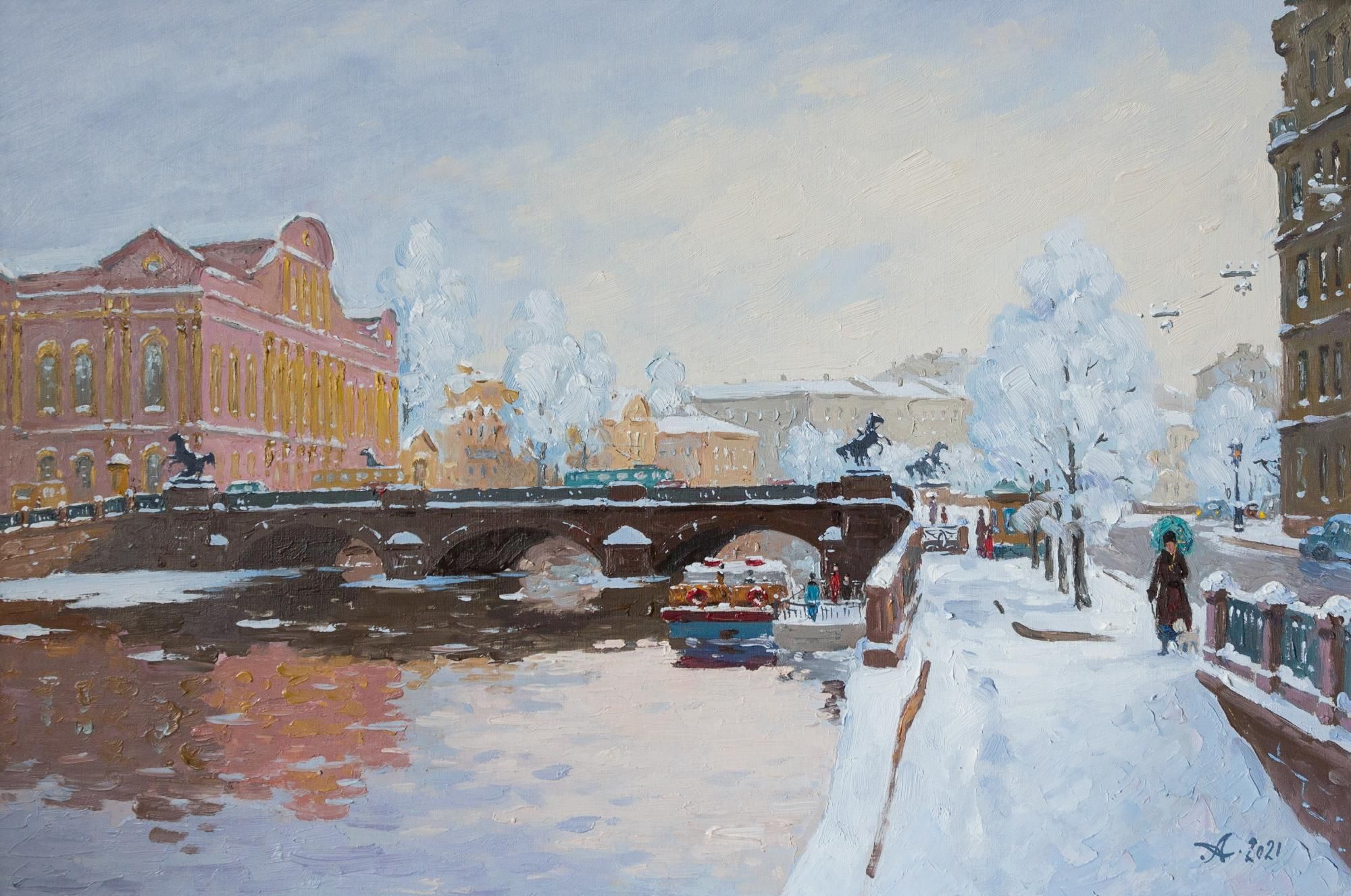 Рисунок зимний петербург