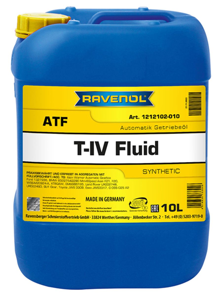 Трансмиссионное масло RAVENOL ATF T-IV Fluid (10л) - купить по выгодной  цене в интернет-магазине OZON (159478032)