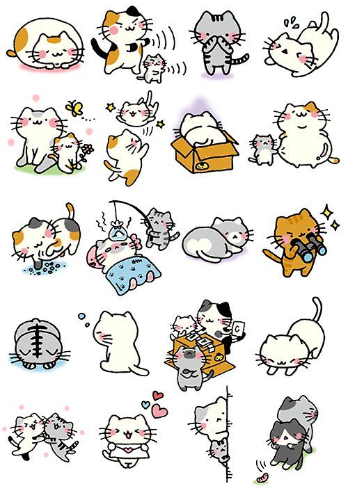 Стикеры милые котики