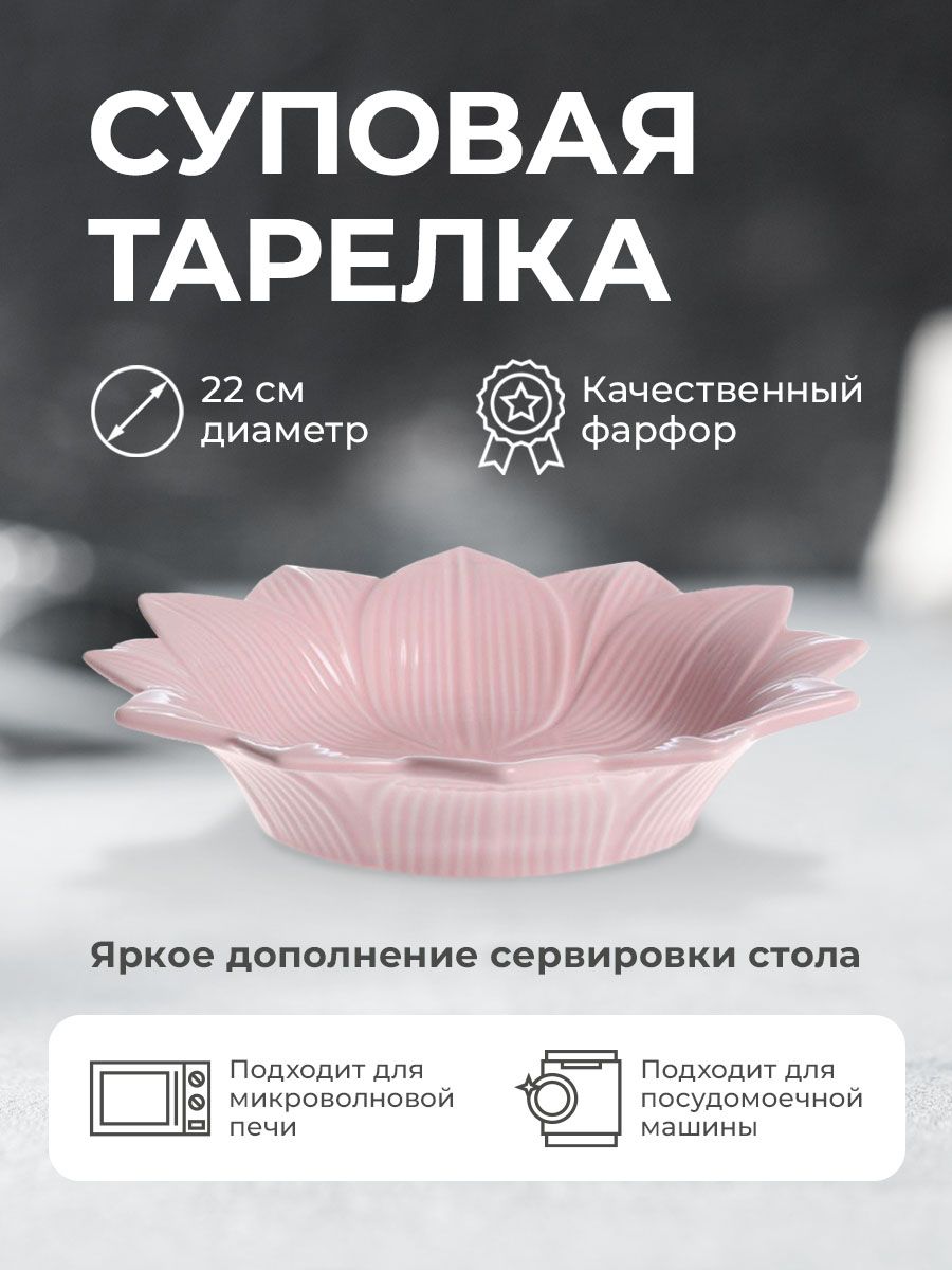 Тарелка десертная Myatashop, Фарфор, диаметр 22 см - купить по низким цене  в интернет-магазине OZON (757624403)