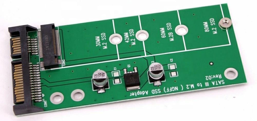 Адаптер переходник GSMIN DP29 SATA 3 на M.2 NGFF(B) SSD преобразователь (Зеленый)