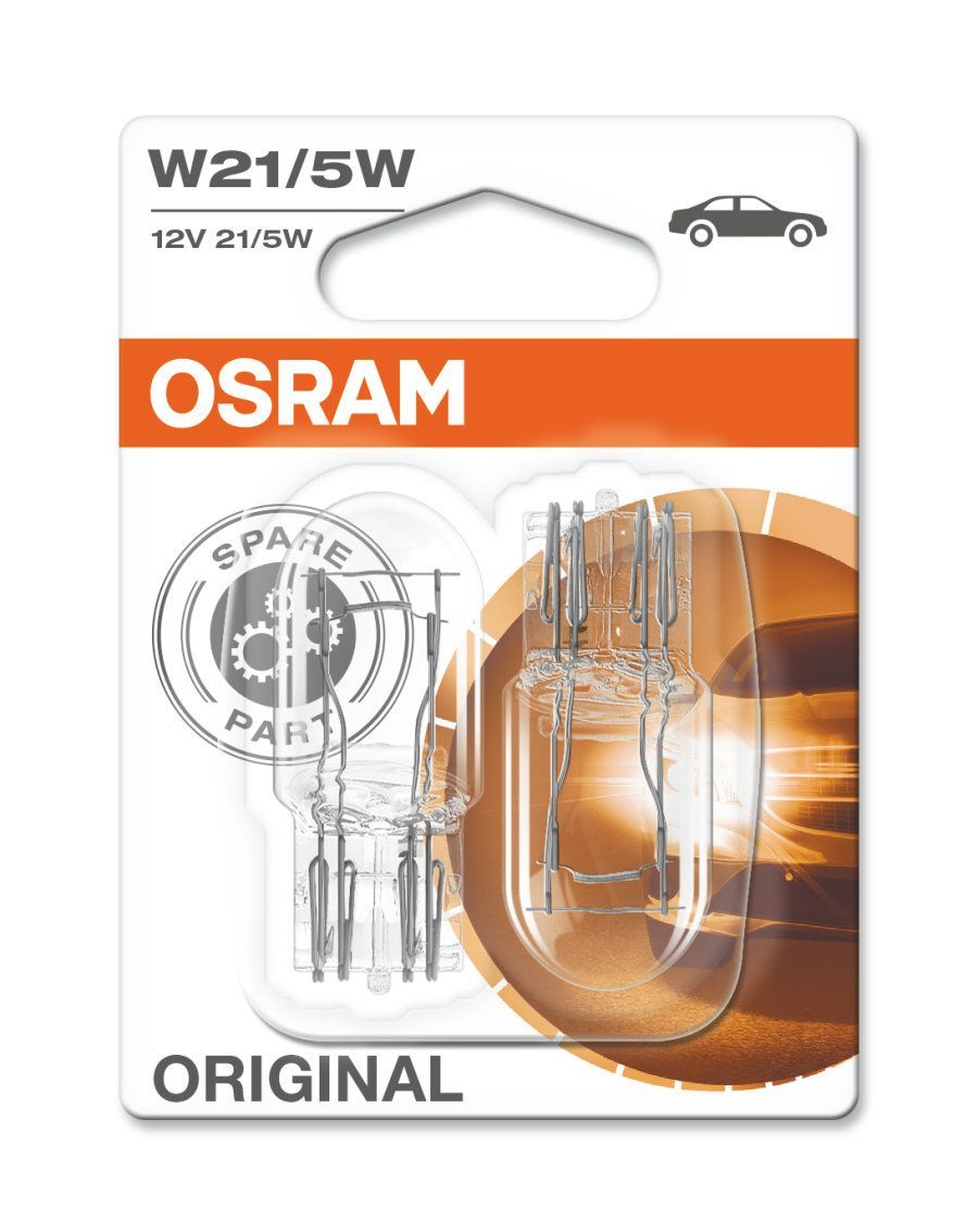 Лампа автомобильная W21/5W 12V OSRAM ORIGINAL 7515-02B 2шт.