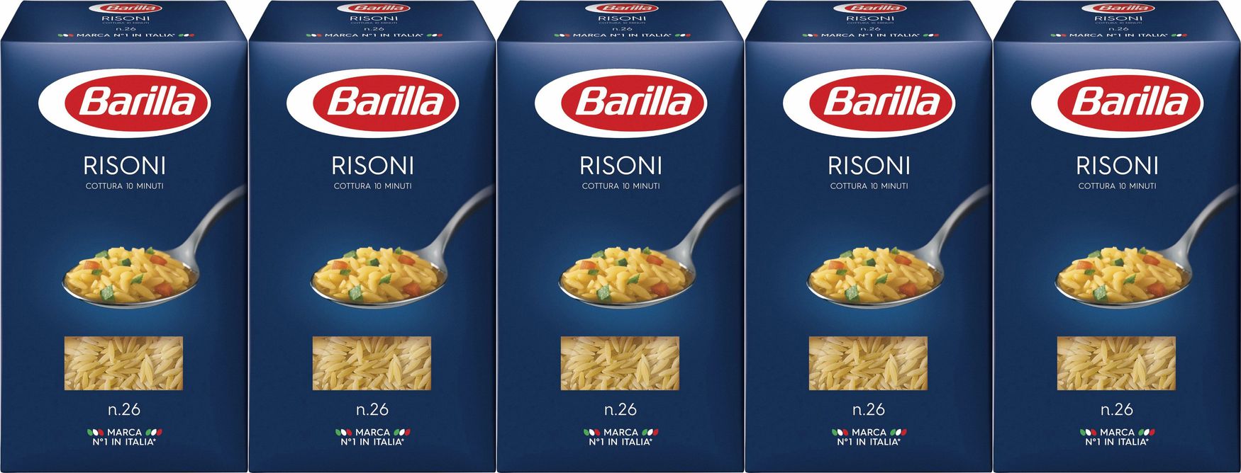 Макаронные изделия Barilla Risoni No 26, комплект: 5 упаковок по 450 г -  купить с доставкой по выгодным ценам в интернет-магазине OZON (906734093)