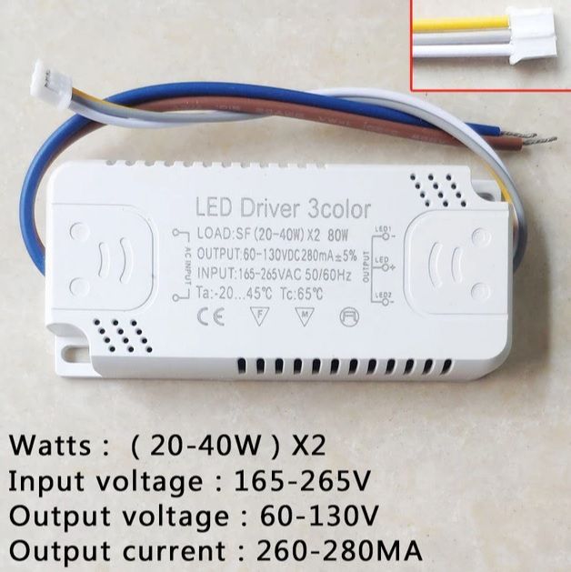 LEDDriver3colorСветодиодныйдрайвер20-40w280mA