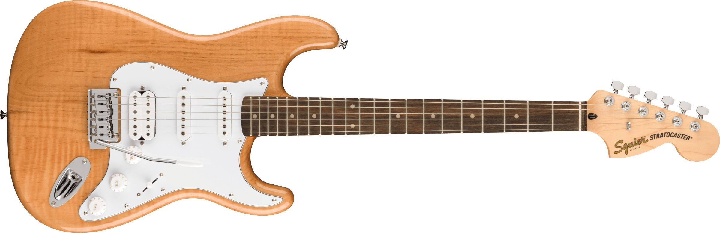 Squier by Fender Электрогитара FSR Affinity Series Stratocaster HSS, Laurel Fingerboard, Natural 6-струнная, корпус Клен 4/4