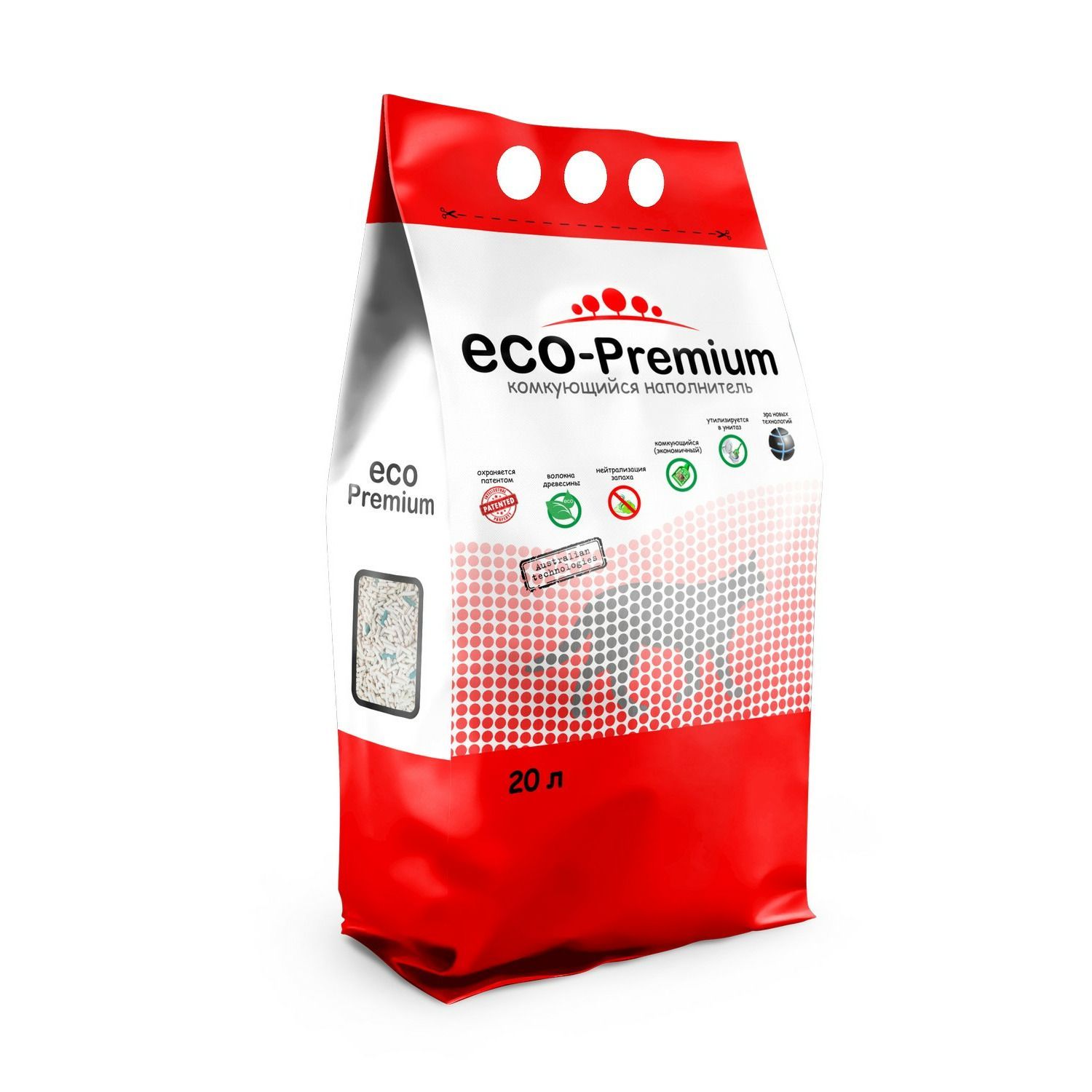 ECO-Premium Наполнитель Древесный Комкующийся 7600г.