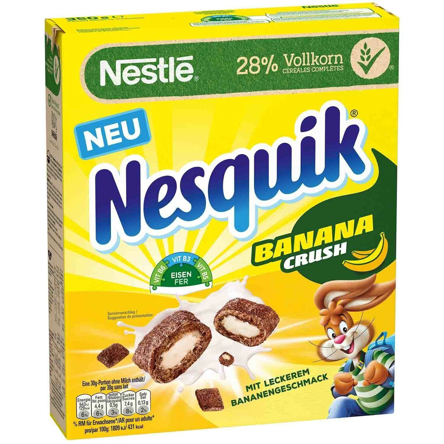 Готовые завтраки подушечки. Nesquik подушечки Banana Crush. Banana Crush Несквик. Готовый завтрак. Nesquik хлопья.