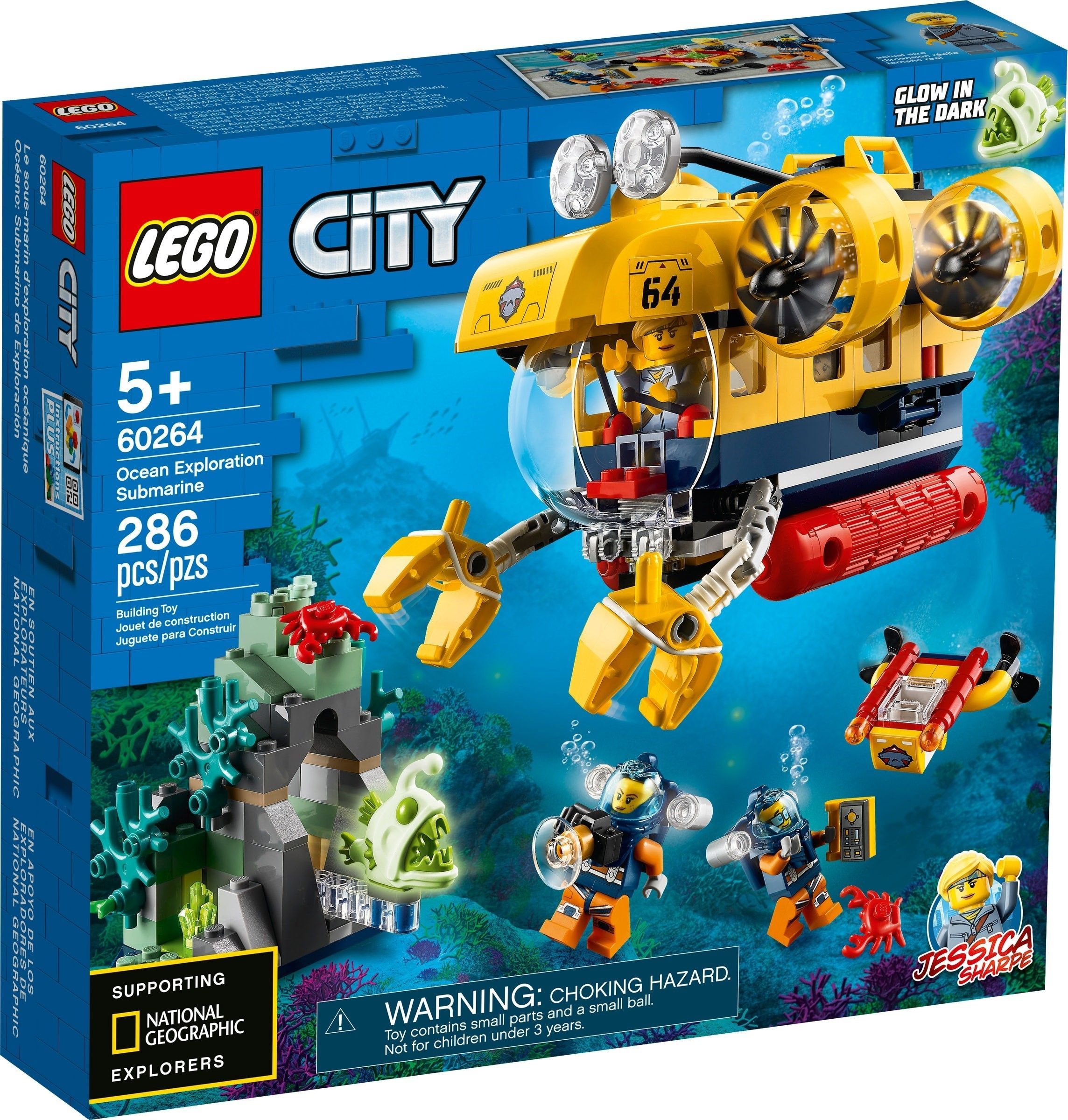 LEGO City Океан: исследовательская подводная лодка 60264 - купить с  доставкой по выгодным ценам в интернет-магазине OZON (530773416)