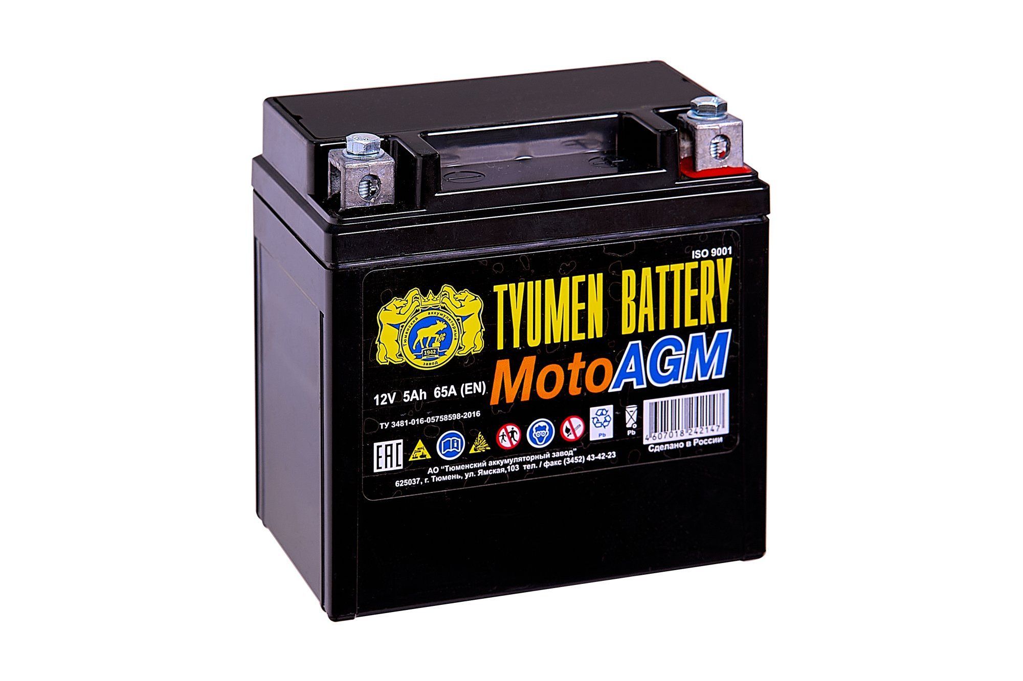 Аккумулятор для мототехники Tyumen Battery Moto AGM 12V 5Ah 65A купить по  выгодной цене в интернет-магазине OZON (1034228381)