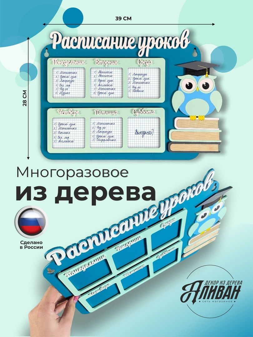 Настенное расписание уроков многоразовое