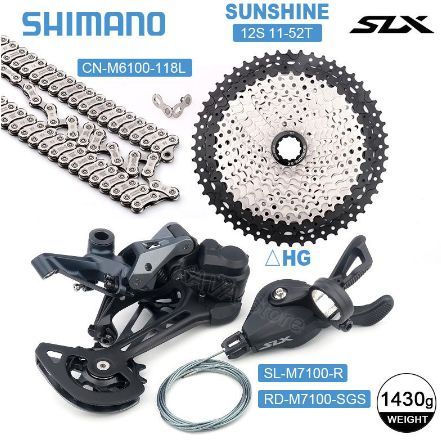 ShimanoSLXM7100MTBГрупповойнаборПереключательскоростейSunshineКассета11-52TM6100Цепи12-скоростнаязвездочкаВелосипедныезапчасти