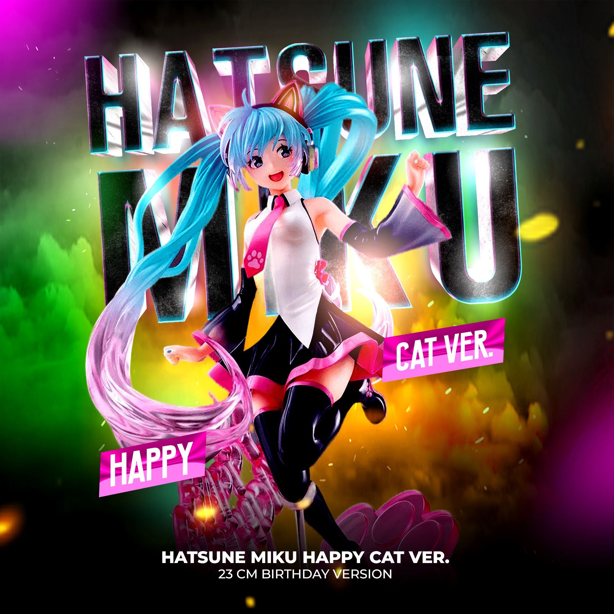 Аниме фигурка Hatsune Miku Happy Cat Ver. / 23 см - купить с доставкой по  выгодным ценам в интернет-магазине OZON (989192328)