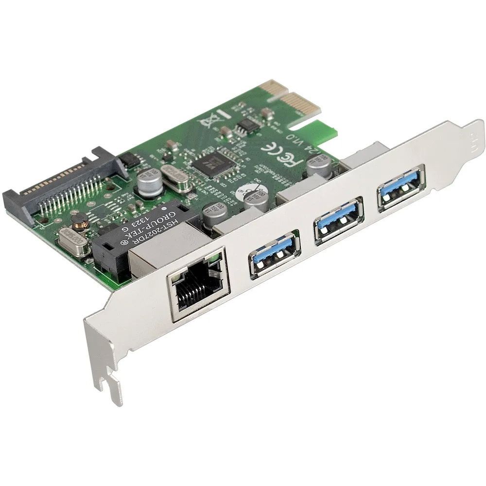 ExeGate Сетевой контроллер Контроллер EXE-361 (OEM) PCI-Ex1, USB3.0, 3 port-ext + LAN UTP 1000Mbps (EX283714RUS)