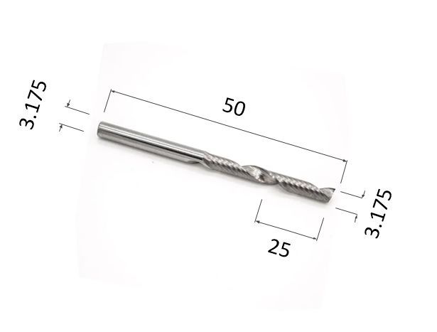 Фреза DJTOL N1LX3.25 спиральная однозаходная стружка вверх (по дереву, композиту (АКП), пластику)