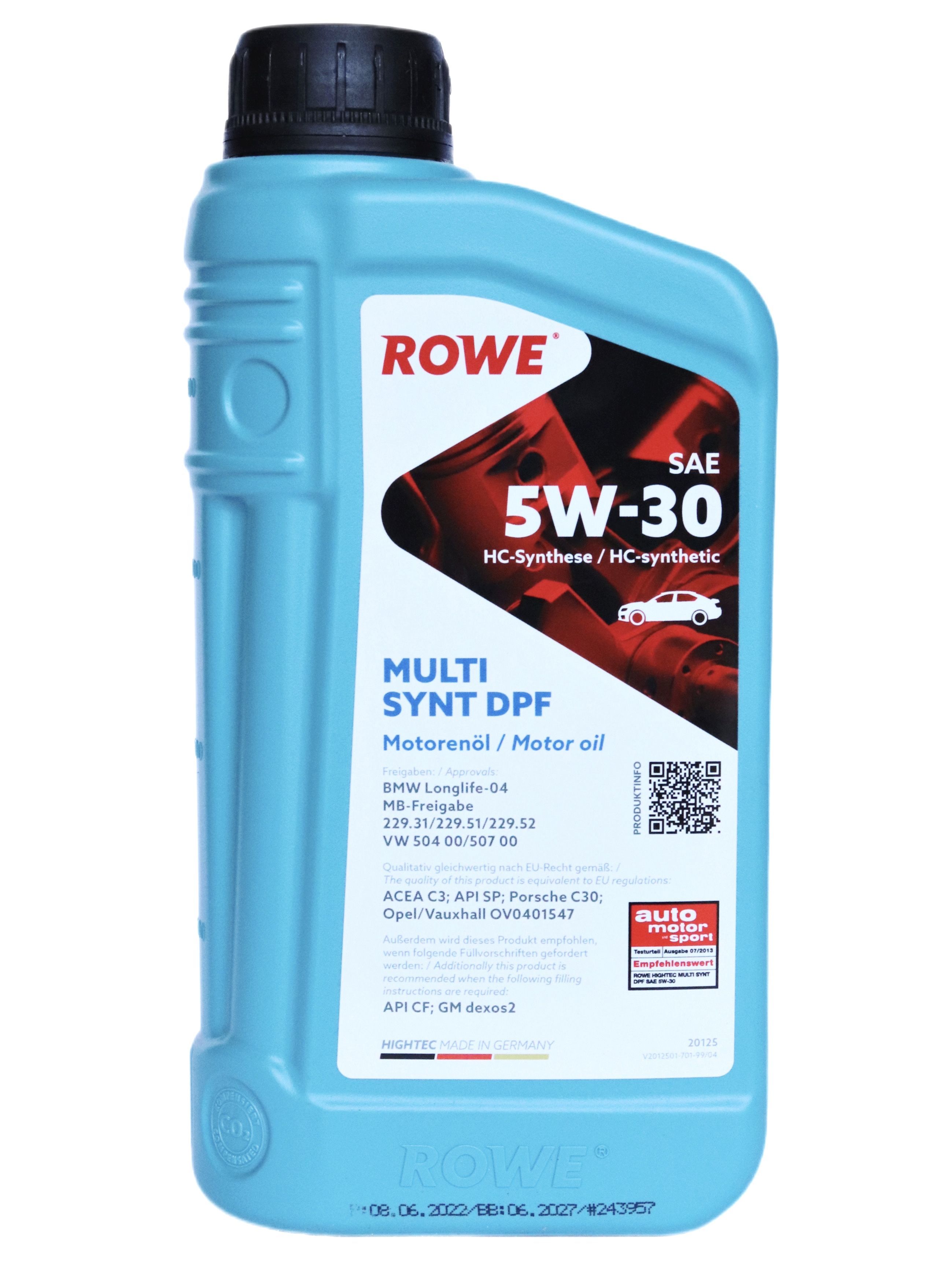 Масло моторное ROWE 5W-30 НС-синтетическое - купить в интернет-магазине  OZON (677383563)