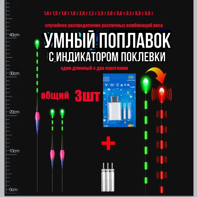 Поплавоксветящийсядляночнойрыбалкиумный3+