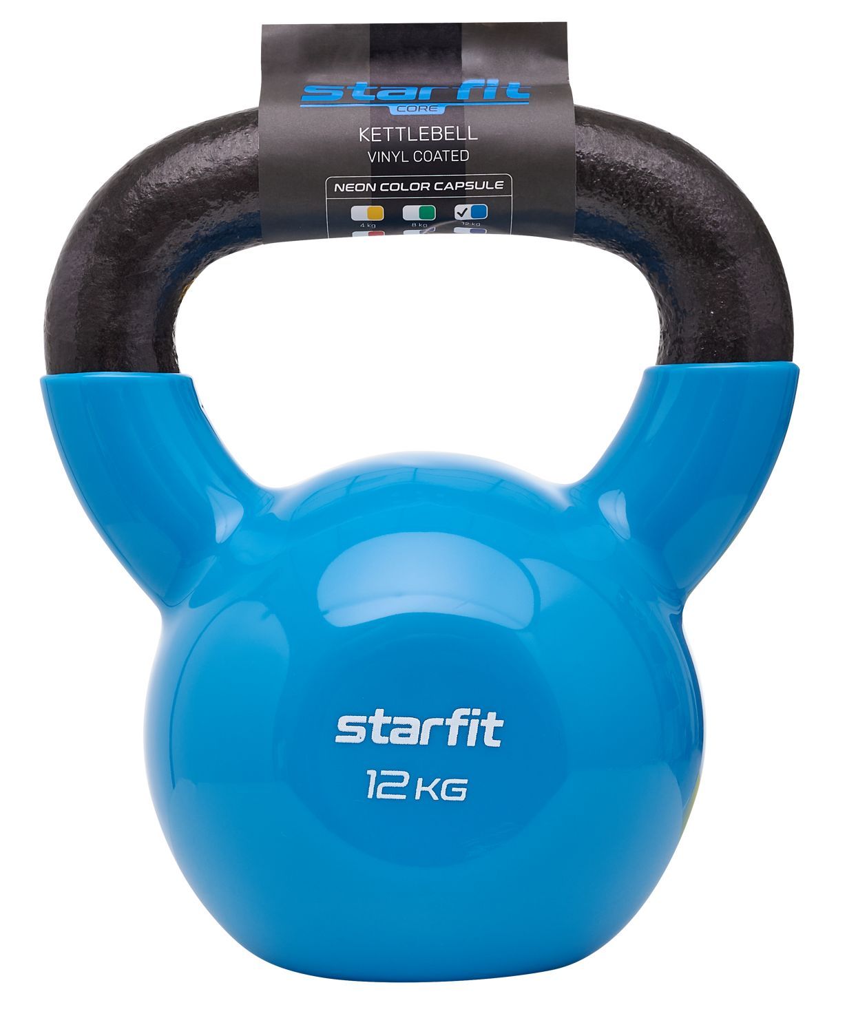 Гиря виниловая Starfit DB-401, Внутренний материал -чугун, синяя12 кг