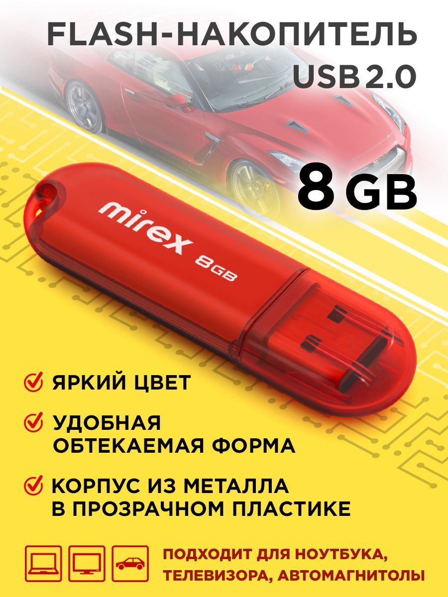 USB-флеш-накопитель Mirex CANDY 8 ГБ - купить по выгодной цене в  интернет-магазине OZON (891935142)