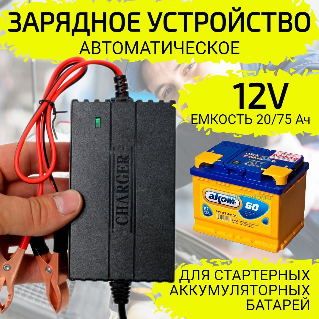 WORKUP Устройство зарядное для АКБ, макс.ток 2 A, 110 мм - купить с  доставкой по выгодным ценам в интернет-магазине OZON (1140745933)