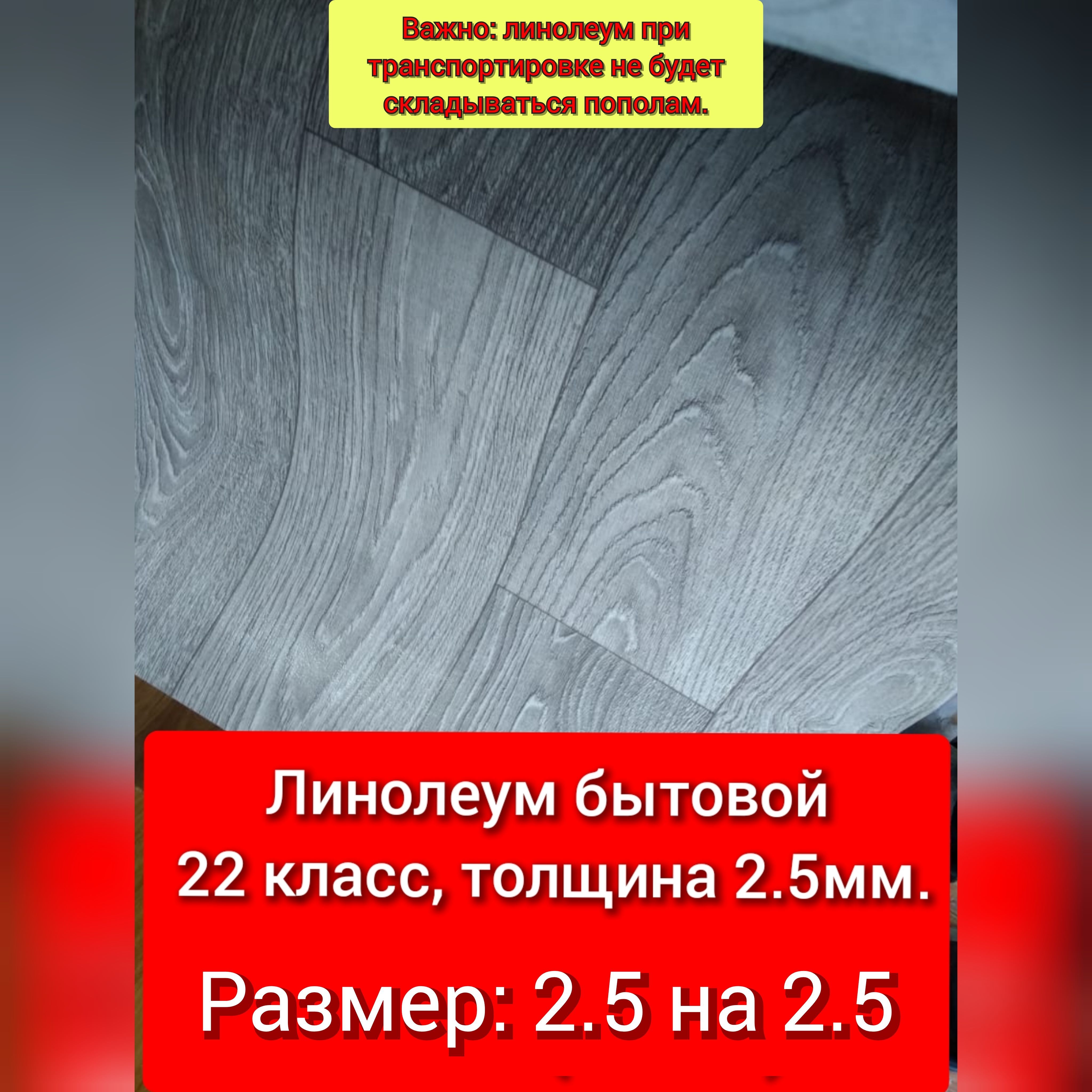 Juteks Линолеум на отрез ТБ-4 Бытовой, 2500 мм, 2500 мм