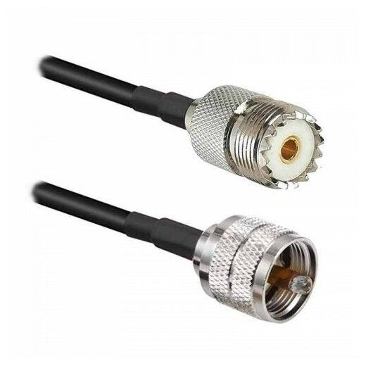 Кабельная сборка 50 Ом на RG-58 с разъемами UHF-male (PL259) - UHF-female (SO239), 4 метра