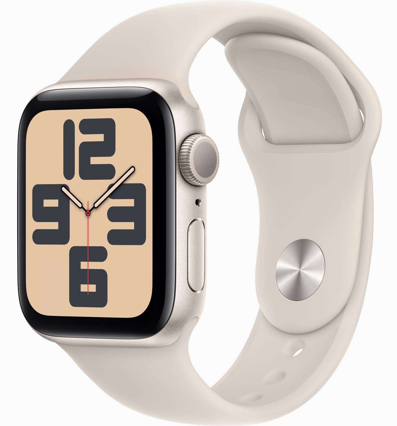 УмныечасыAppleWatchSEGPS40mmStarlightAluminiumCasewithStarlightSportBand-S/M(2023)