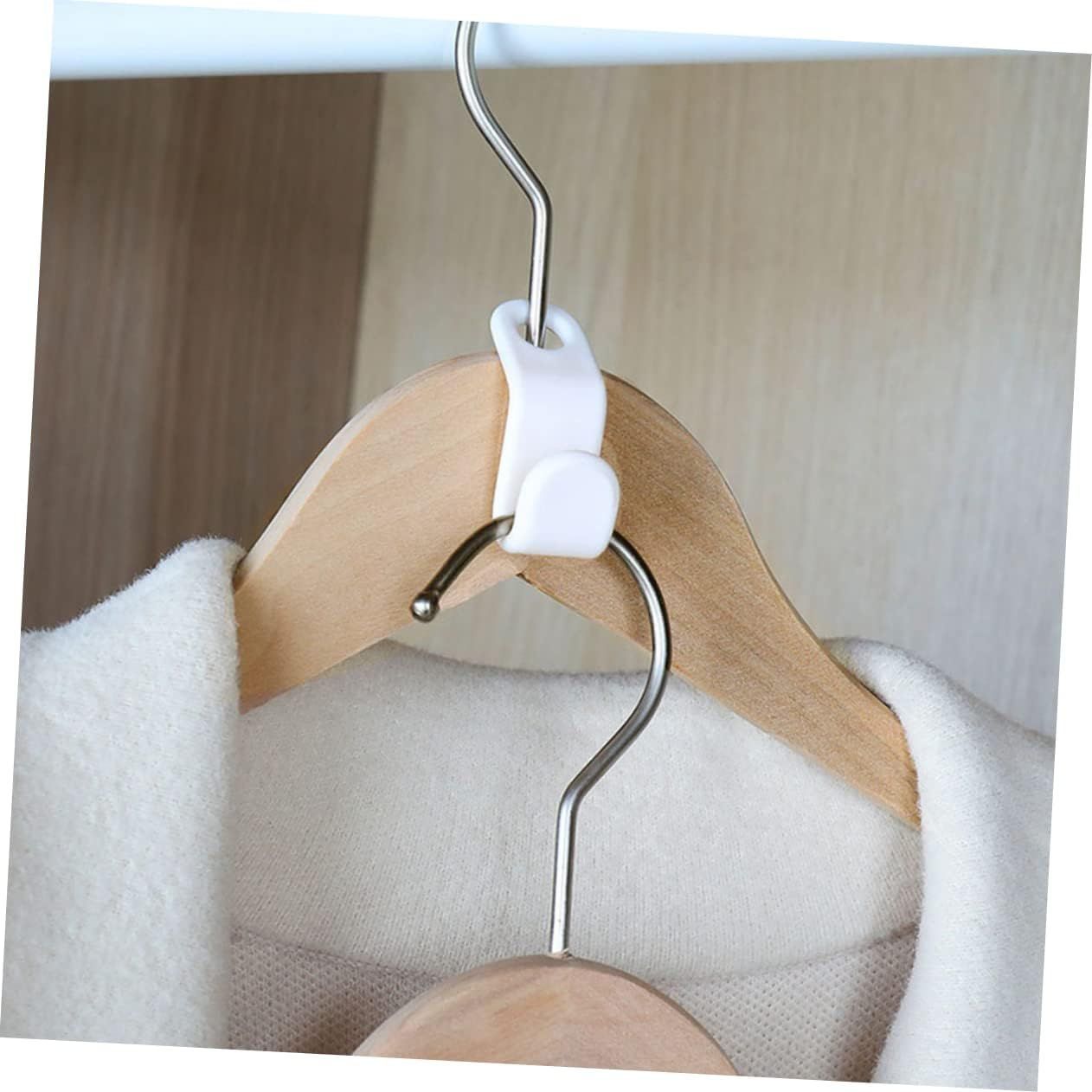 50pcs Ultralight Mini clothes Hanger Connector Cascading Hooks White Closet Hooks hat Bag Hanger Wardrobe Closet Organizer