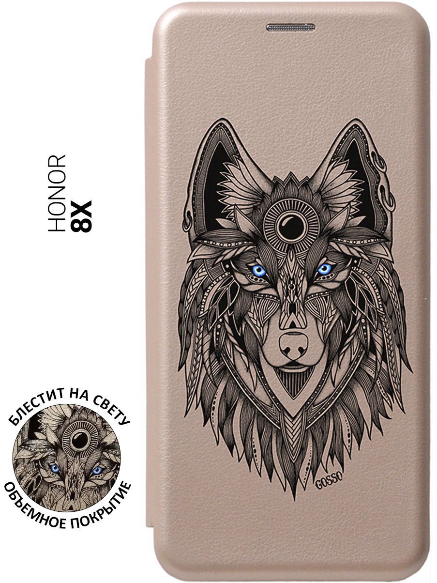 Чехол-книжка Book Art Jack Grand Wolf для Huawei Honor 8X золотой GOSSO  CASES - купить с доставкой по выгодным ценам в интернет-магазине OZON  (155157105)