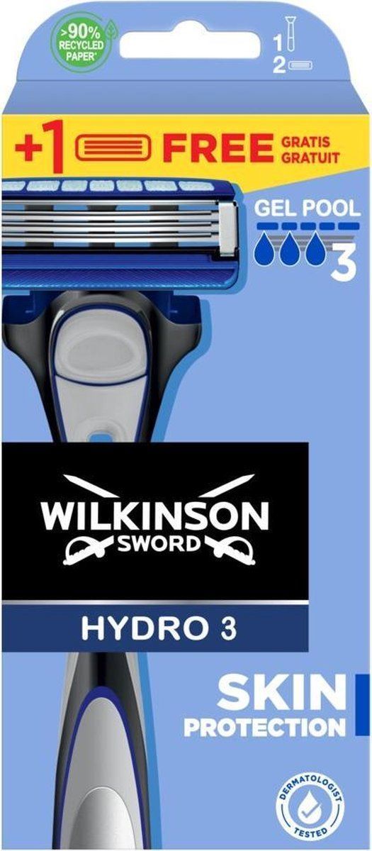 Wilkinson sword / SCHICK SKIN Hydro 3 / Бритвенный станок + сменные кассеты 2 шт.