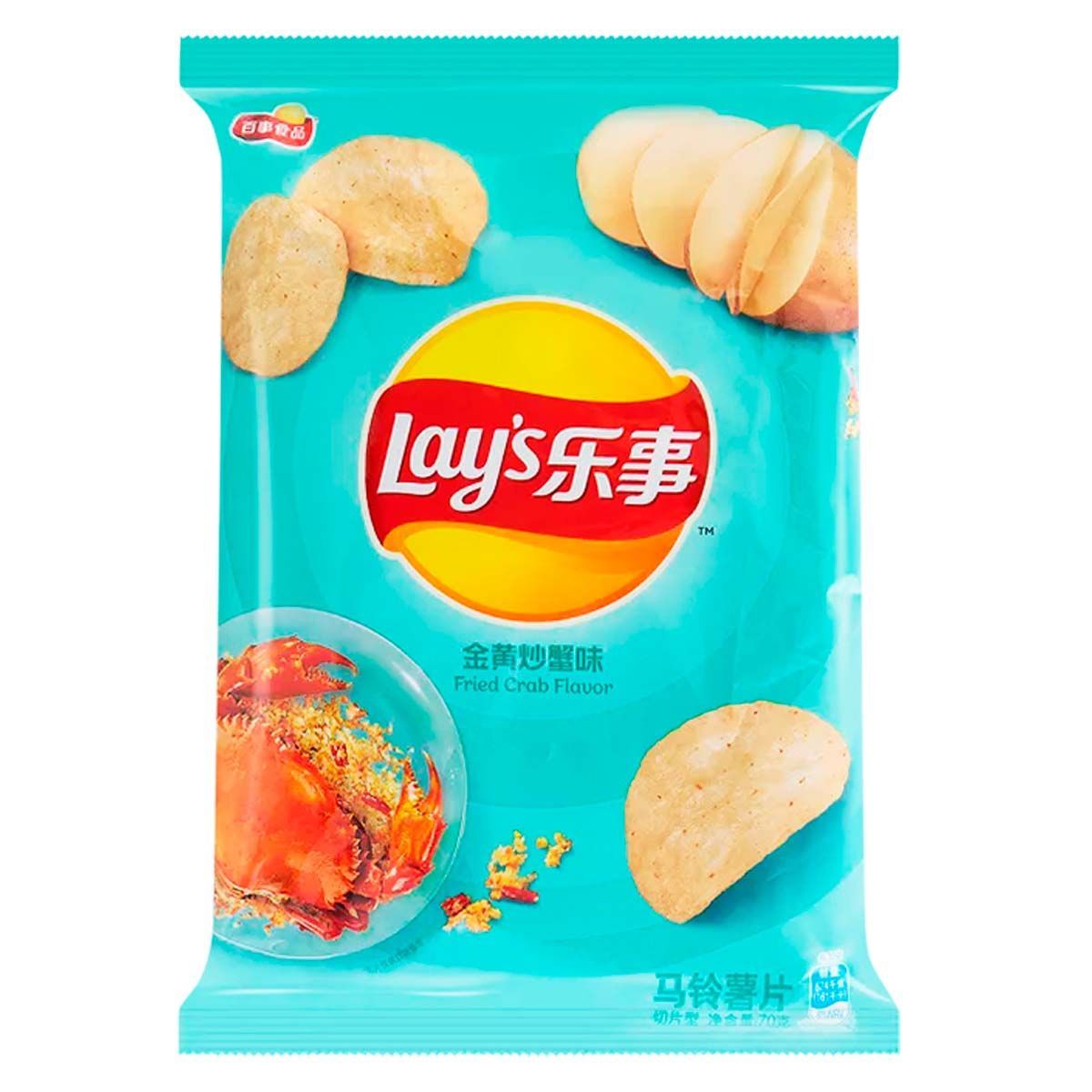 Картофельные чипсы Lays Fried Crab Flavor со вкусом жареного краба  (Китай), 70 г - купить с доставкой по выгодным ценам в интернет-магазине  OZON (1224180950)