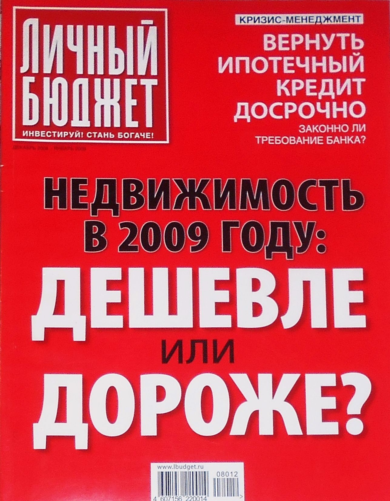 Журнал Личный Бюджет Декабрь-Январь 2008/2009 - купить с доставкой по  выгодным ценам в интернет-магазине OZON (1275969115)