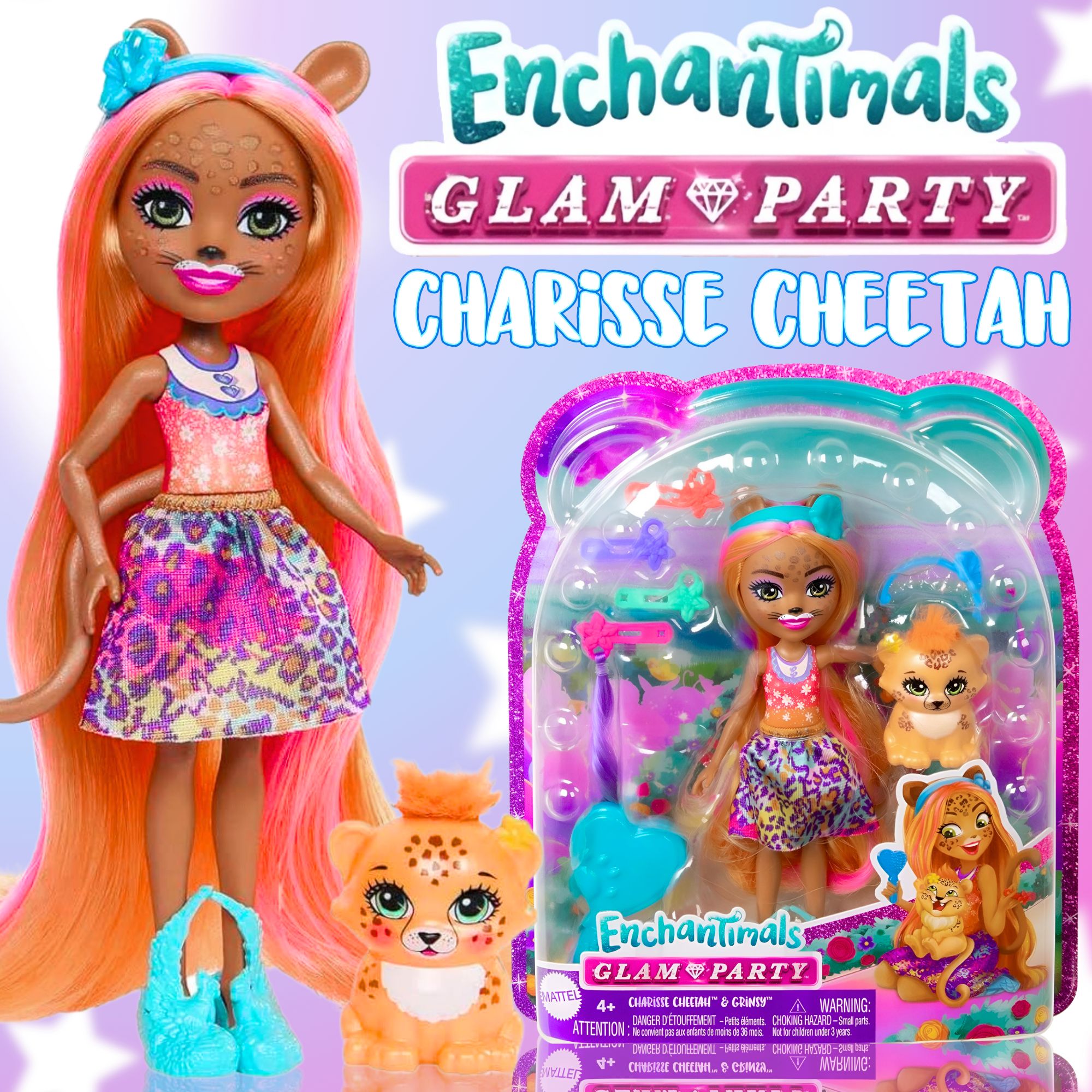 Кукла Энчантималс Гепард Гламурная вечеринка - Enchantimals Glam Party  Deluxe Charisse Cheetah doll - купить с доставкой по выгодным ценам в  интернет-магазине OZON (1207506093)