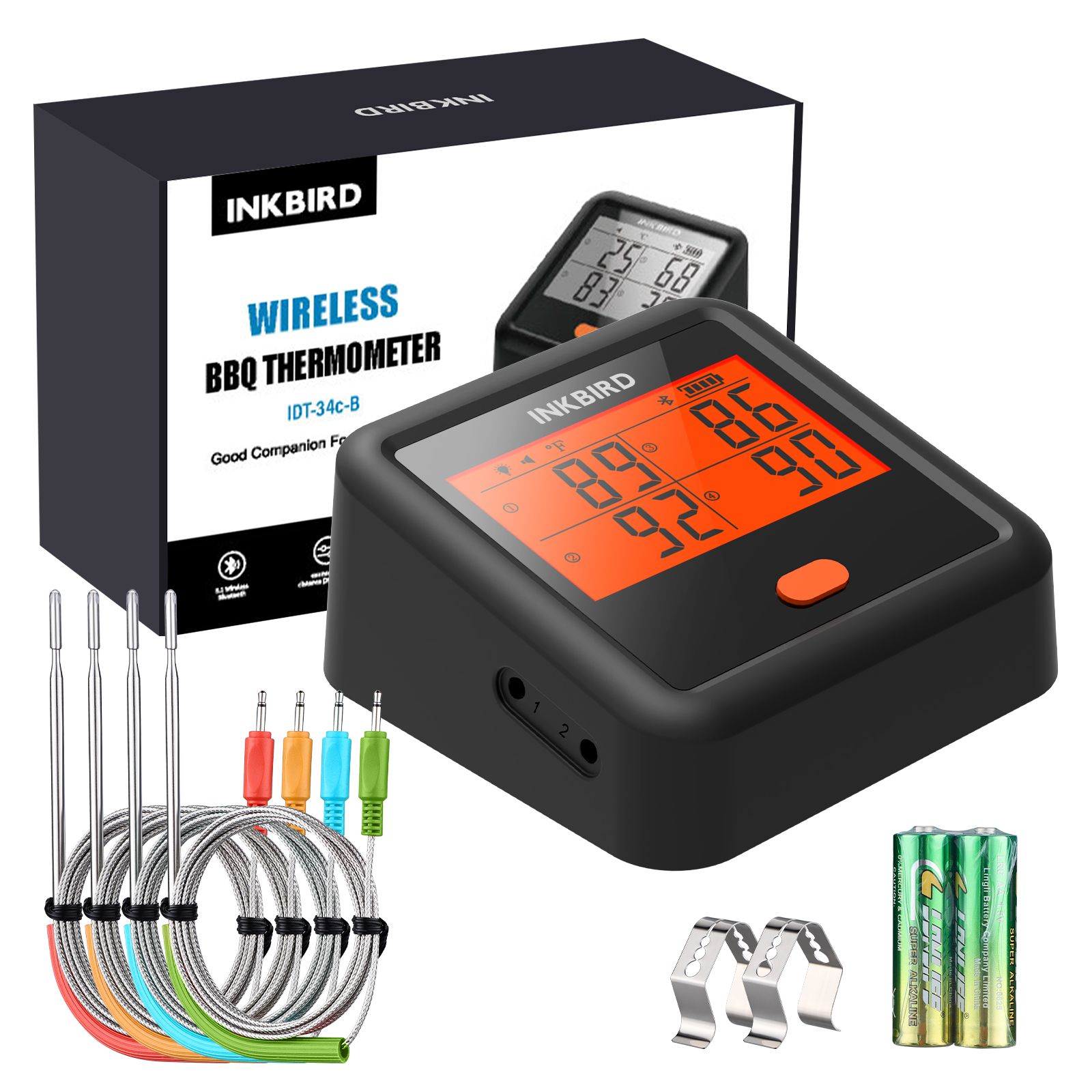 Кулинарный термометр INKBIRD IDT-34CB, 4 щупа, Bluetooth