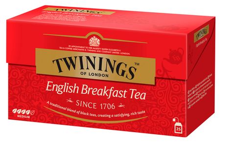 ЧайчерныйвпакетикахTwiningsEnglishBreakfast,25пакетиков