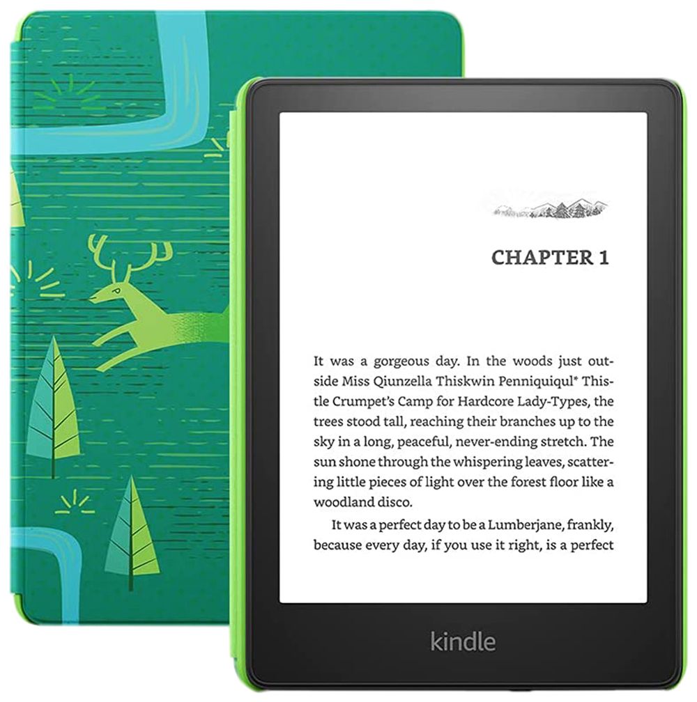 Amazon Kindle 6.8" Электронная книга Amazon Kindle Paperwhite 5 11th gen 6.8" версия Kids, черный, зеленый