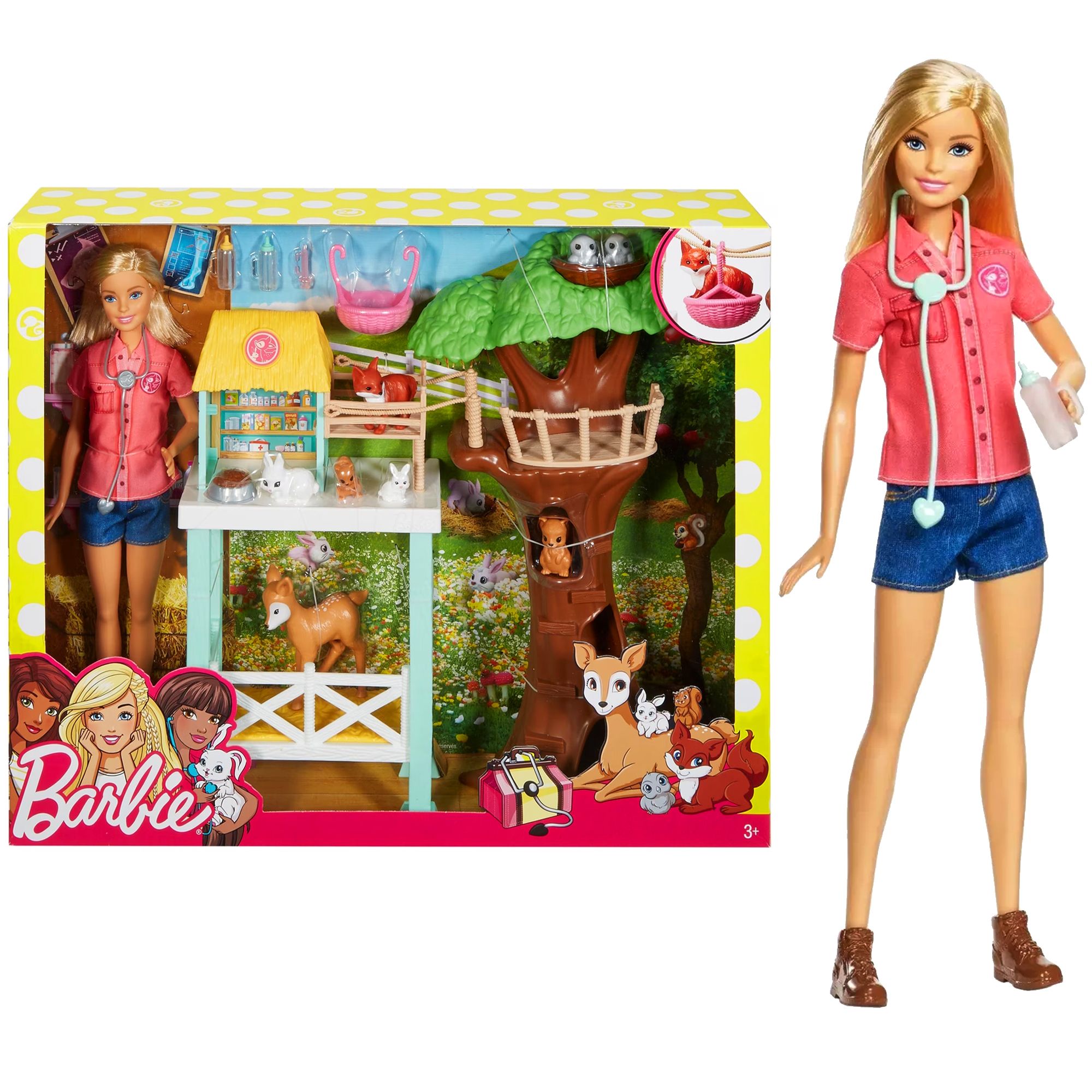 Игровой набор с куклой Барби Спасатель животных Barbie Mattel - купить с  доставкой по выгодным ценам в интернет-магазине OZON (1325189136)