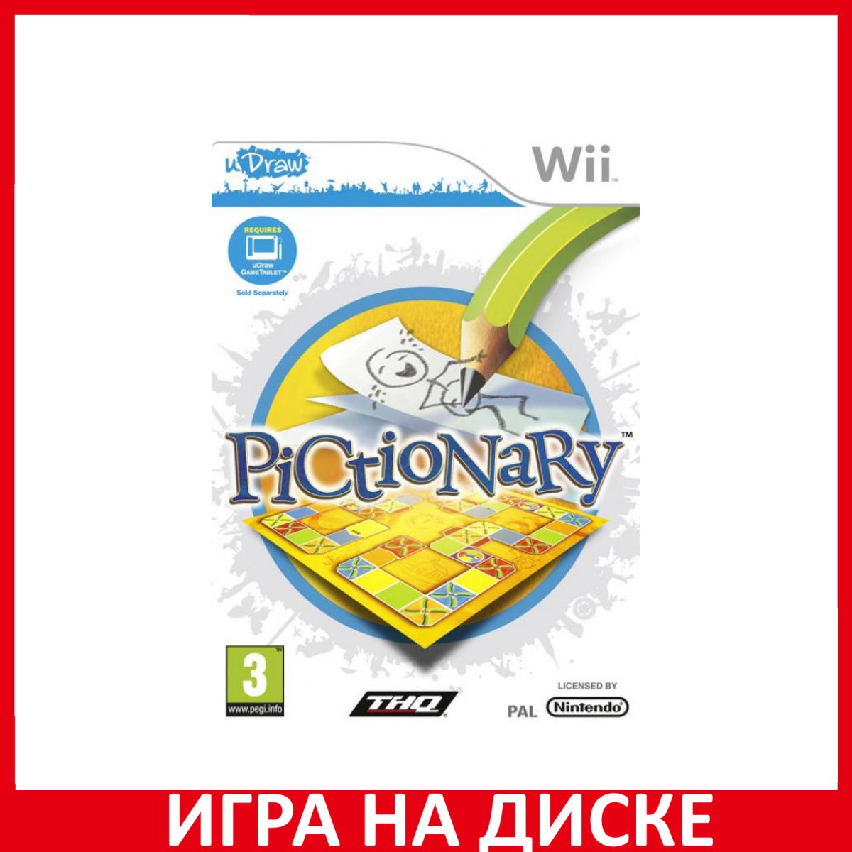 Игра Pictionary uDraw Wii, WiiU Диск на Nintendo Wii