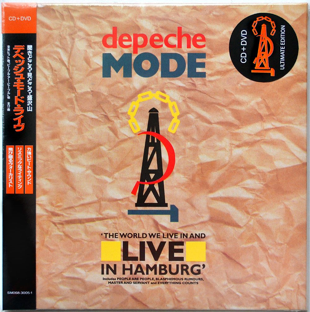 DEPECHE MODE - THE WORLD WE LIVE AND LIVE IN HAMBURG CD+DVD Japan OBI (концерт, компакт диск, двд диск)